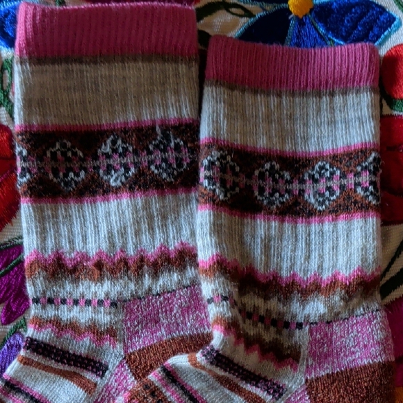 Smartwool Pink and Brown Patterned Socks - Picture 3 of 7